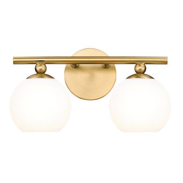 Z-Lite Neoma Vanity, 2-Light, 13.5 In.W x 6.75 In.L x 7.25 In.H, Modern Gold/Opal Etched 1100-2V-MGLD - main